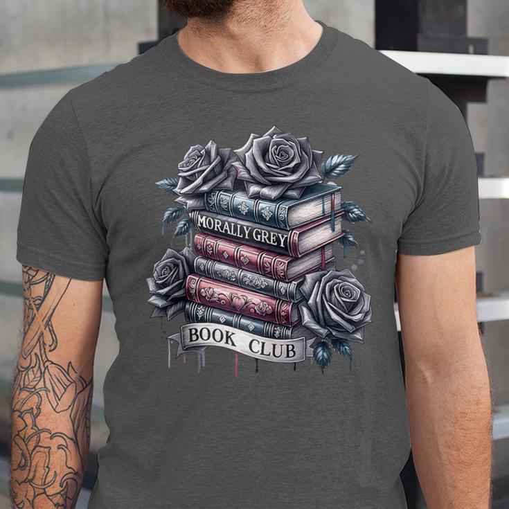 Morally Grey Book Club Floral Book Lover Graphic Unisex Jersey T-Shirt