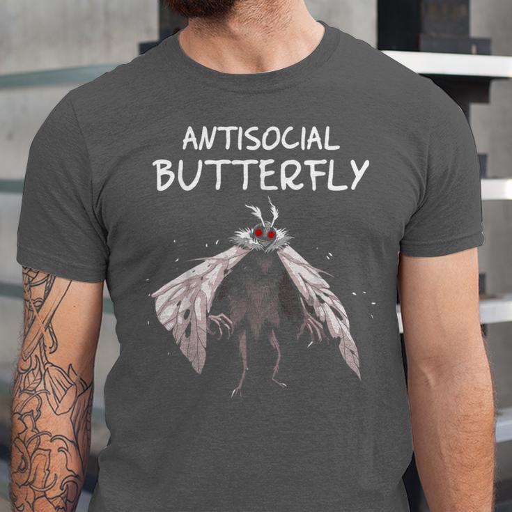 Mothman Shirt Antisocial Butterfly Introvert Cryptid Unisex Jersey T-Shirt Mothman Shirt Antisocial Butterfly Introvert Cryptid Unisex Jersey T-Shirt