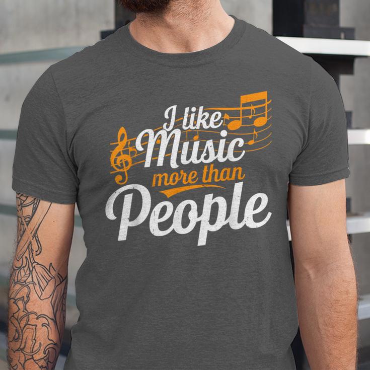 I Like Music More Than People Fan Introvert Unisex Jersey T-Shirt