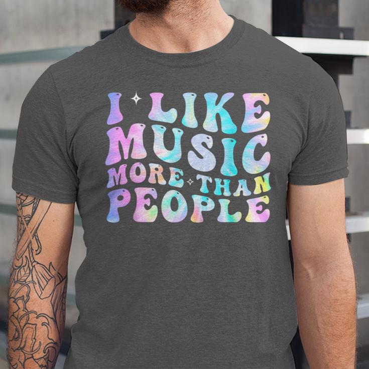 I Like Music More Than People Introvert Musician Retro Unisex Jersey T-Shirt