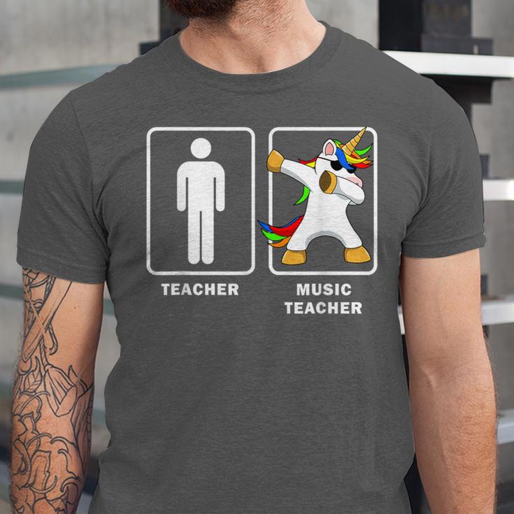 Music Teacher Dabbing Unicorn Graduation Shirt Unisex Jersey T-Shirt