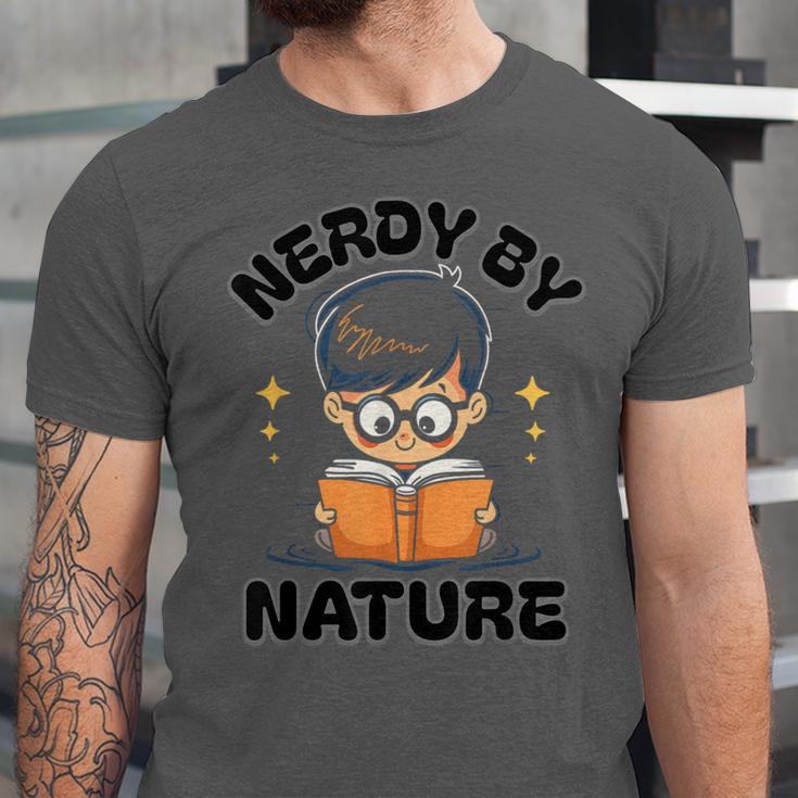 Nerdy By Nature Chibi Cute Book Lover Unisex Jersey T-Shirt