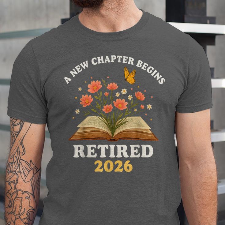 A New Chapter Begins Retired 2026 Floral Book Butterfly Tee Unisex Jersey T-Shirt A New Chapter Begins Retired 2026 Floral Book Butterfly Tee Unisex Jersey T-Shirt