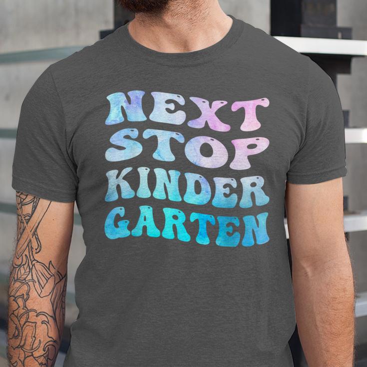 Next Stop Kindergarten Groovy Graduation Last Day Of School Unisex Jersey T-Shirt