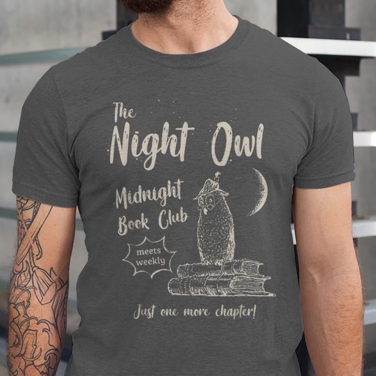 Night Owl Book Club Bookish Book Lover Tee Unisex Jersey T-Shirt Night Owl Book Club Bookish Book Lover Tee Unisex Jersey T-Shirt