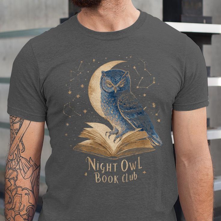 Night Owl Book Club Crescent Moon Late Night Reading Unisex Jersey T-Shirt Night Owl Book Club Crescent Moon Late Night Reading Unisex Jersey T-Shirt