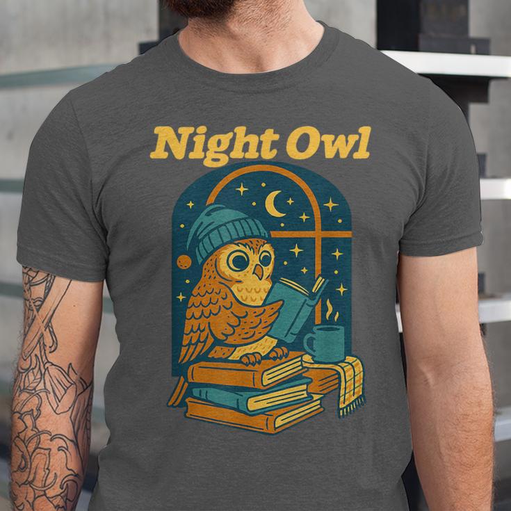 Night Owl Cozy Reading Tea Coffee Lover Bookworm Cute Unisex Jersey T-Shirt Night Owl Cozy Reading Tea Coffee Lover Bookworm Cute Unisex Jersey T-Shirt