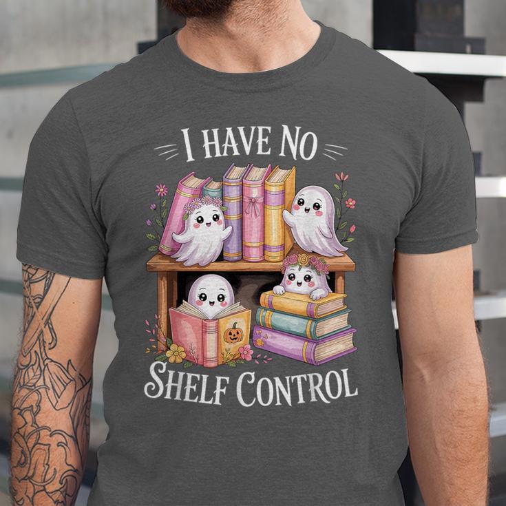 I Have No Shelf Control Ghost Reading Books Pun Unisex Jersey T-Shirt I Have No Shelf Control Ghost Reading Books Pun Unisex Jersey T-Shirt