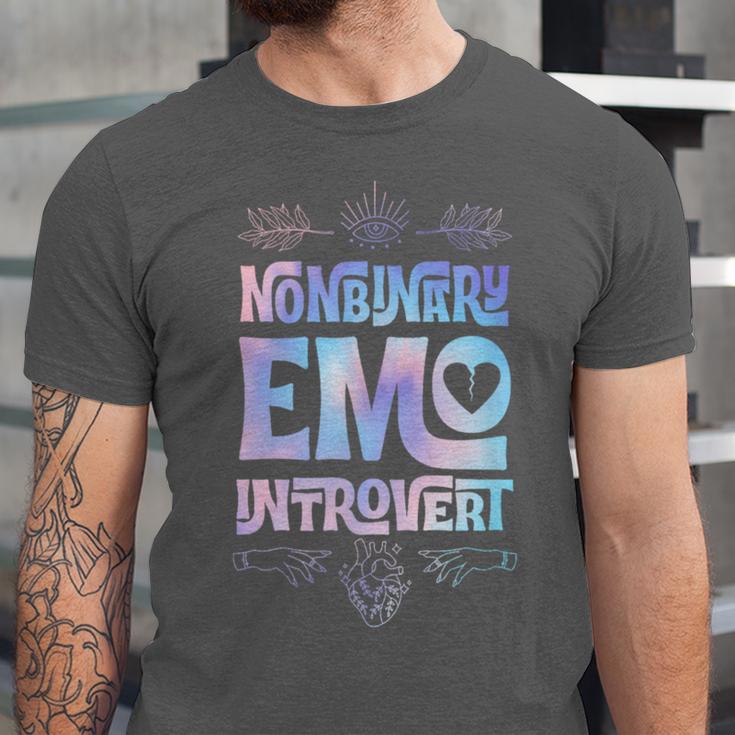 Nonbinary Emo Introvert Pride Trendy Mystic Teen Goth Style Unisex Jersey T-Shirt Nonbinary Emo Introvert Pride Trendy Mystic Teen Goth Style Unisex Jersey T-Shirt