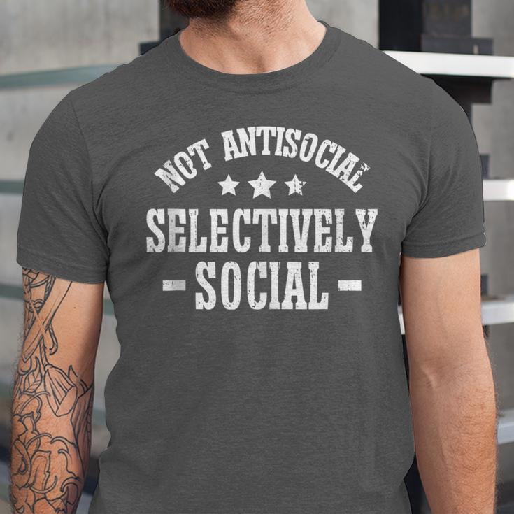 Not Antisocial Selectively Social Introvert Unisex Jersey T-Shirt Not Antisocial Selectively Social Introvert Unisex Jersey T-Shirt