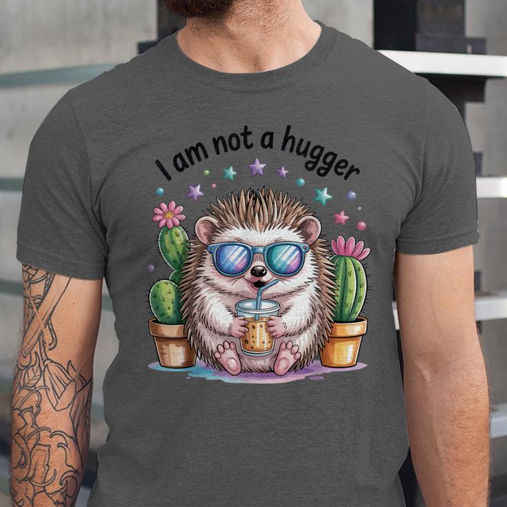 I Am Not a Hugger Introvert Hedgehog With Cactus Unisex Jersey T-Shirt I Am Not a Hugger Introvert Hedgehog With Cactus Unisex Jersey T-Shirt