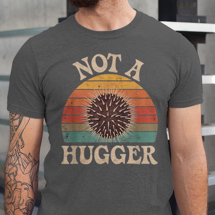 Not A Hugger Retro Sea Urchin Sarcastic Introvert Unisex Jersey T-Shirt Not A Hugger Retro Sea Urchin Sarcastic Introvert Unisex Jersey T-Shirt