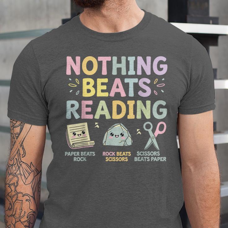 Nothing Beats Reading Book Librarian Across America Kids Unisex Jersey T-Shirt