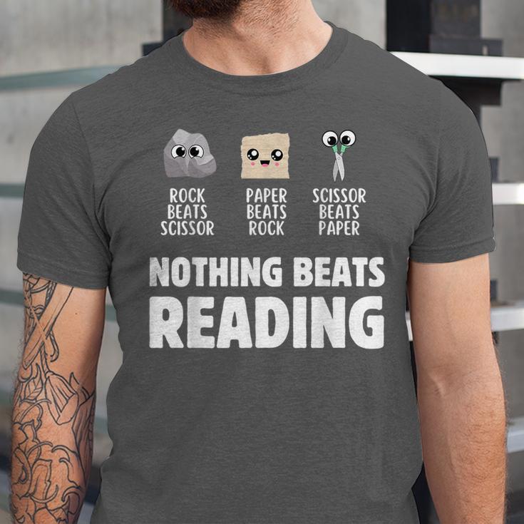 Nothing Beats Reading Librarian Book Bookworm Unisex Jersey T-Shirt