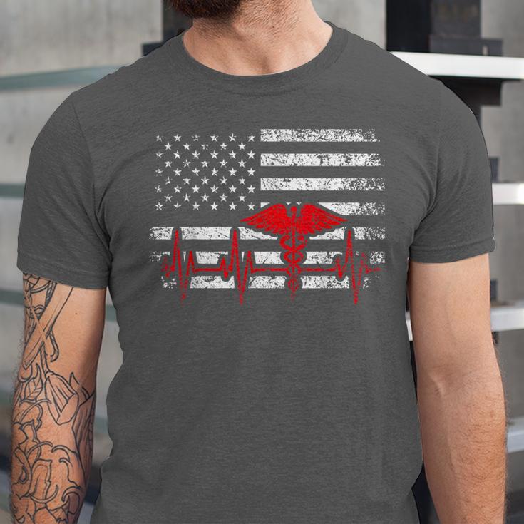Nurse 2018 American Flag Tee Nursing School Graduation Unisex Jersey T-Shirt