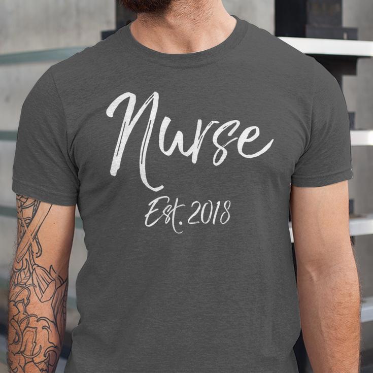 Nurse Est 2018 Shirt Cute Nursing School Graduation Unisex Jersey T-Shirt