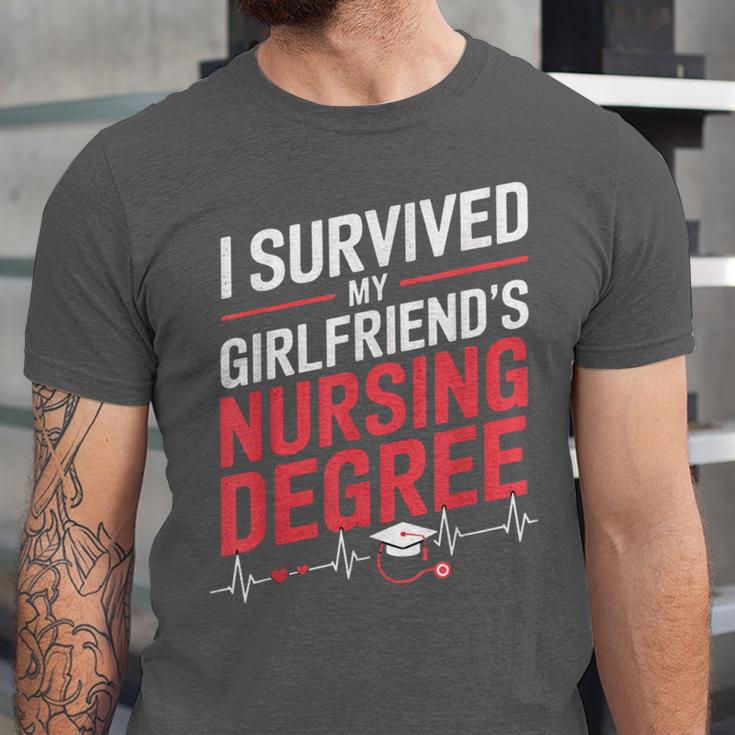 Nurse Graduation I Survived My Girlfriends Nursing Degree Unisex Jersey T-Shirt