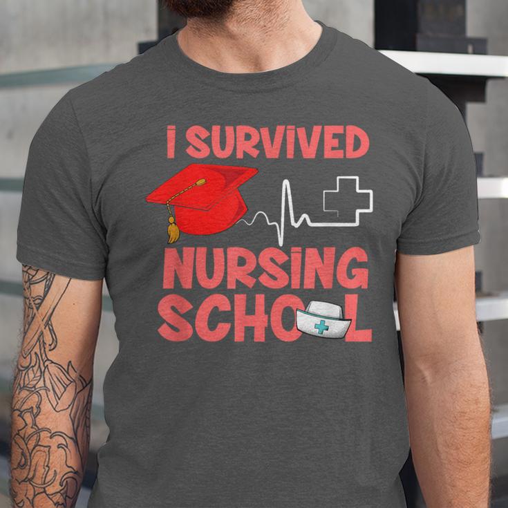 Nurse Survived Nursing School Graduation Unisex Jersey T-Shirt