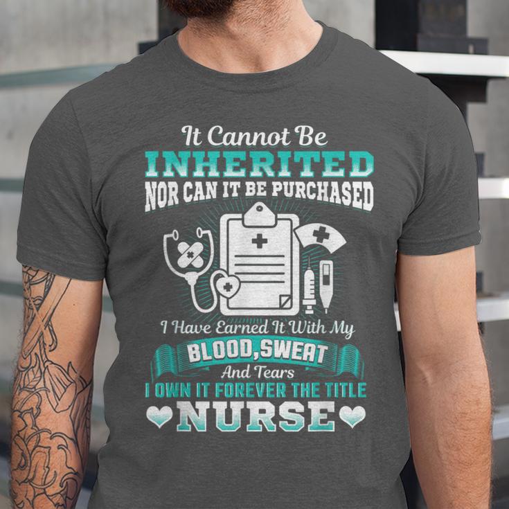 Nursing School Graduation Inherited RN LPN Nurse Grad 2021 Unisex Jersey T-Shirt