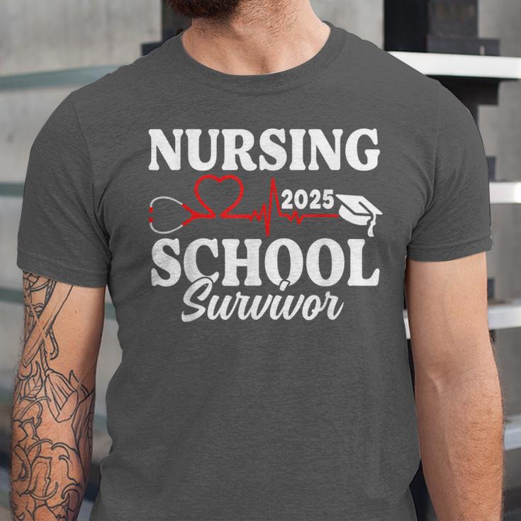 Nursing School Survivor 2025 RN ER Graduation Nurse Grad Unisex Jersey T-Shirt