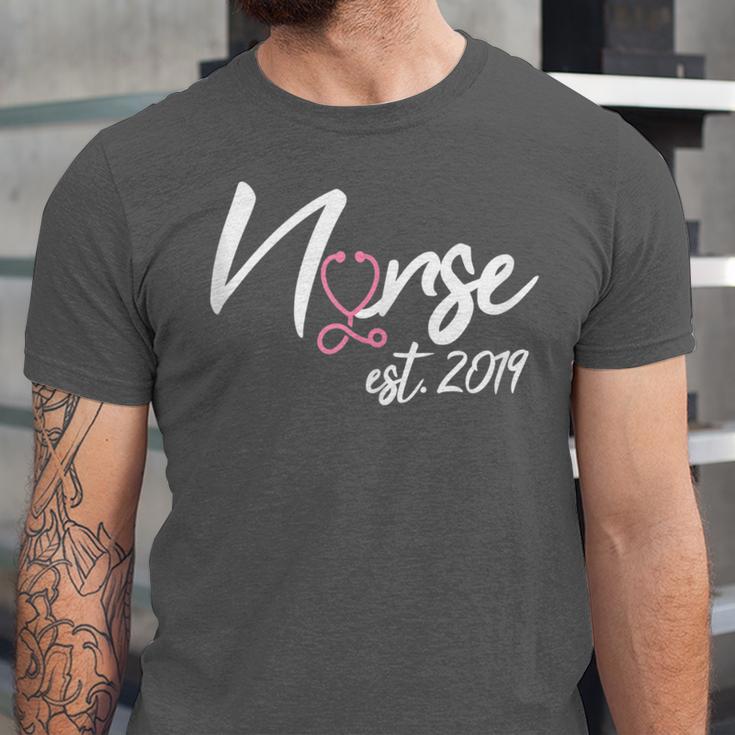 Nursing School Survivor Apparel Graduation Nurse RN EST 2019 Unisex Jersey T-Shirt