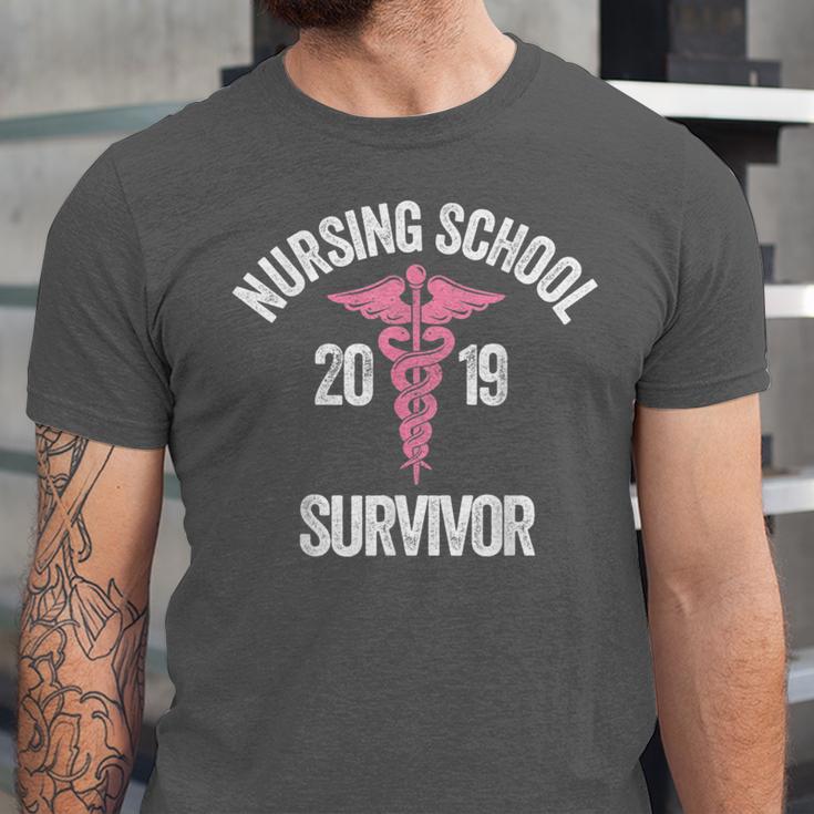 Nursing School Survivor Apparel Graduation Party Nurse RN Unisex Jersey T-Shirt