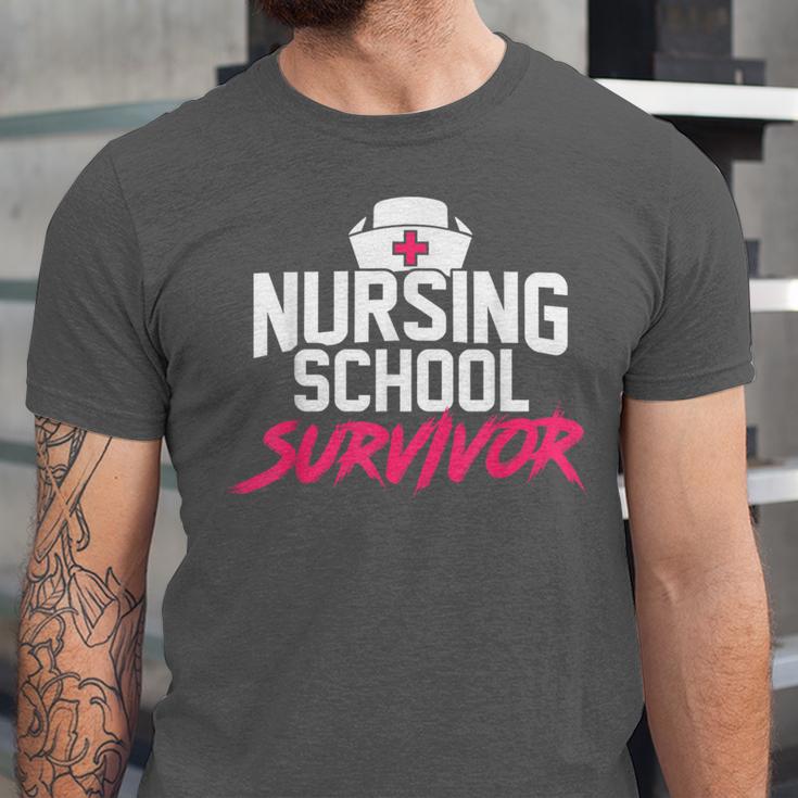 Nursing School Survivor Shirt Graduation Party Tee Unisex Jersey T-Shirt