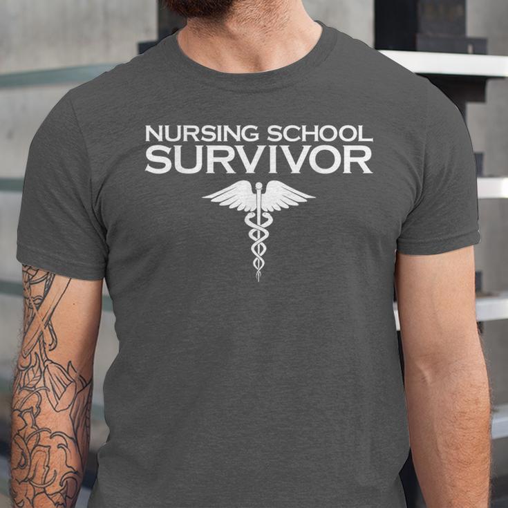Nursing School Survivor TShirt Student Nurse Graduation Unisex Jersey T-Shirt