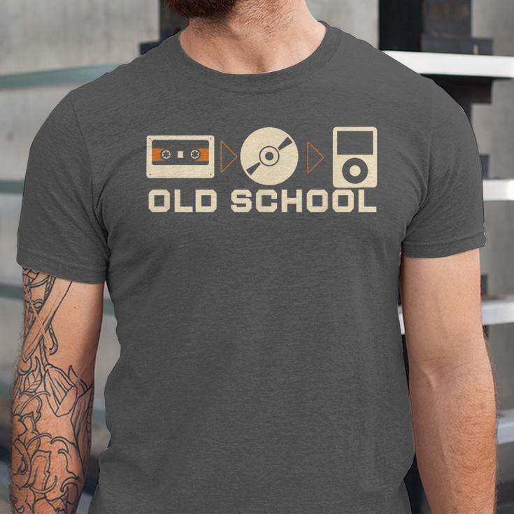 Old School Music Evolution Tape CD Retro Nostalgia Unisex Jersey T-Shirt Old School Music Evolution Tape CD Retro Nostalgia Unisex Jersey T-Shirt