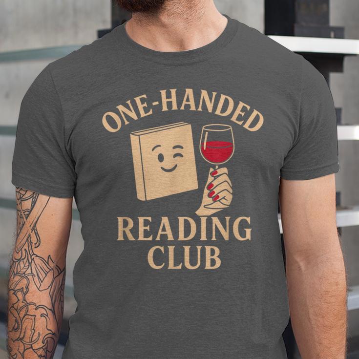 One-Handed Reading Club Smutty Book Lover Unisex Jersey T-Shirt