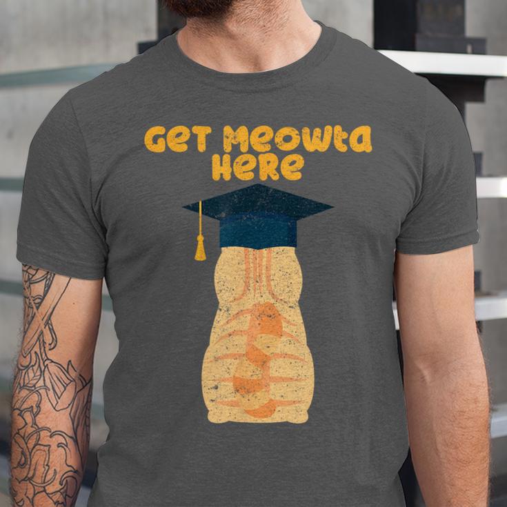 Orange Tabby Cat Graduation Distressed Shirt For Grads For Men Women Girls Kids Unisex Jersey T-Shirt