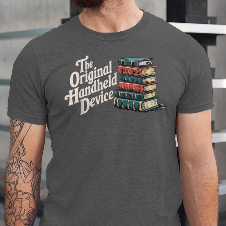 The Original Handheld Device Book Fair Book Lover Unisex Jersey T-Shirt