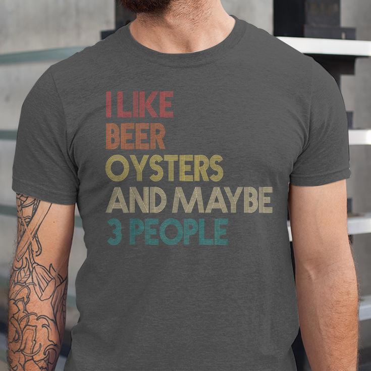 Oysters And Beer Lovers Introvert Quote Vintage Retro Unisex Jersey T-Shirt Oysters And Beer Lovers Introvert Quote Vintage Retro Unisex Jersey T-Shirt