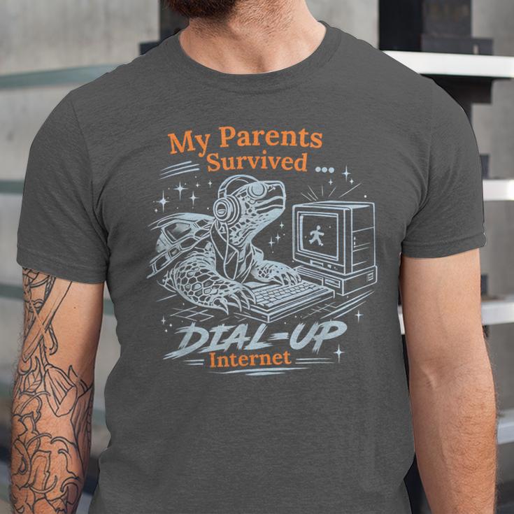 My Parents Survived Dial Up Internet Nostalgia Turtle Unisex Jersey T-Shirt My Parents Survived Dial Up Internet Nostalgia Turtle Unisex Jersey T-Shirt