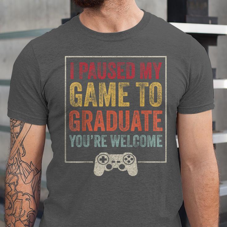 I Paused My Game To Graduate Gamer Graduation Men Boys Unisex Jersey T-Shirt
