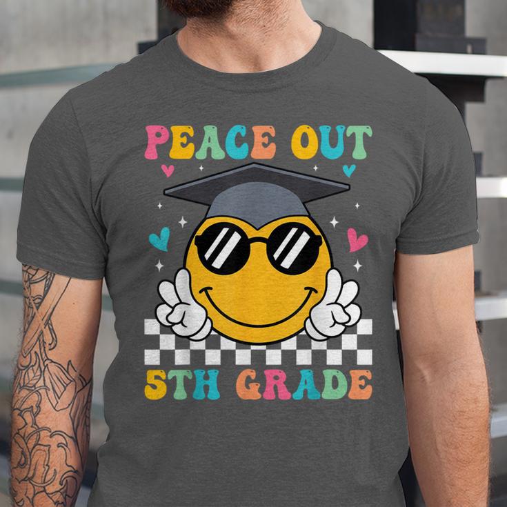 Peace Out 5th Grade Graduation Last Day Of School Unisex Jersey T-Shirt