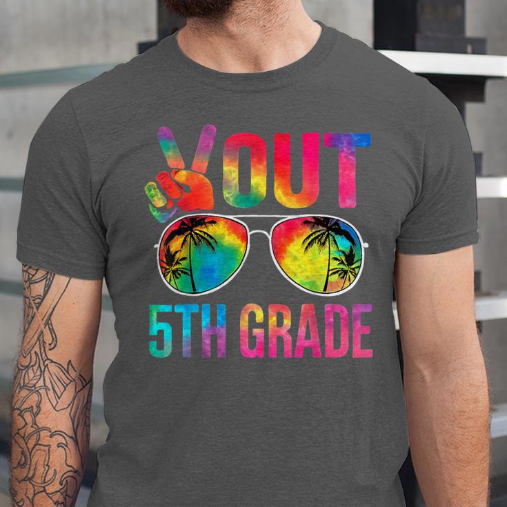 Peace Out 5th Grade Tie Dye Graduation Last Day Of School Unisex Jersey T-Shirt