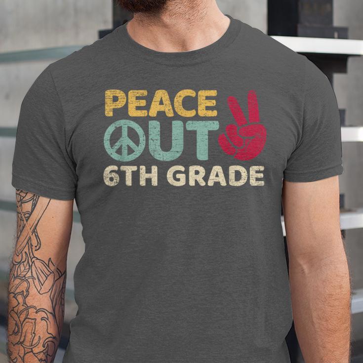 Peace Out 6th Grade Graduation Last Day Of School Unisex Jersey T-Shirt