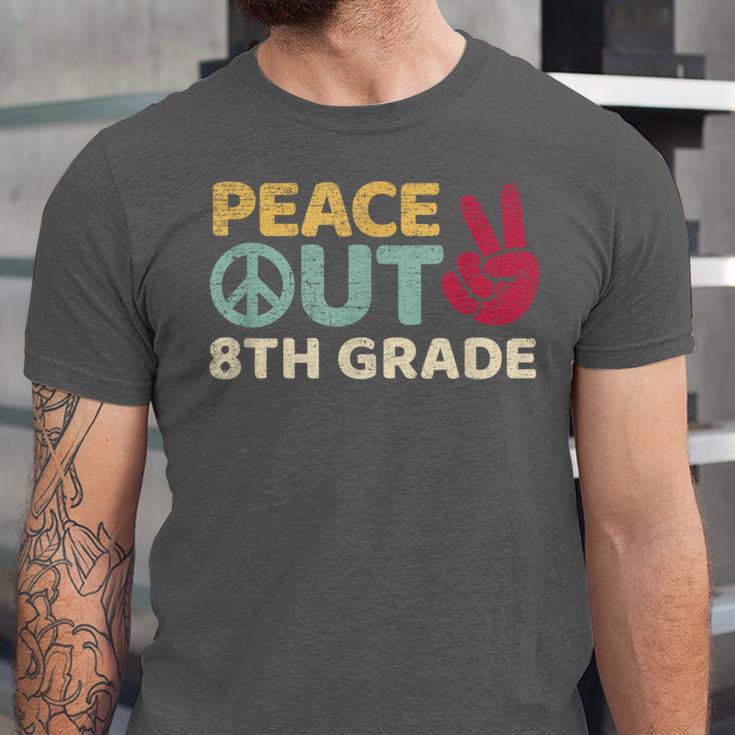 Peace Out 8th Grade Graduation Last Day Of School Unisex Jersey T-Shirt