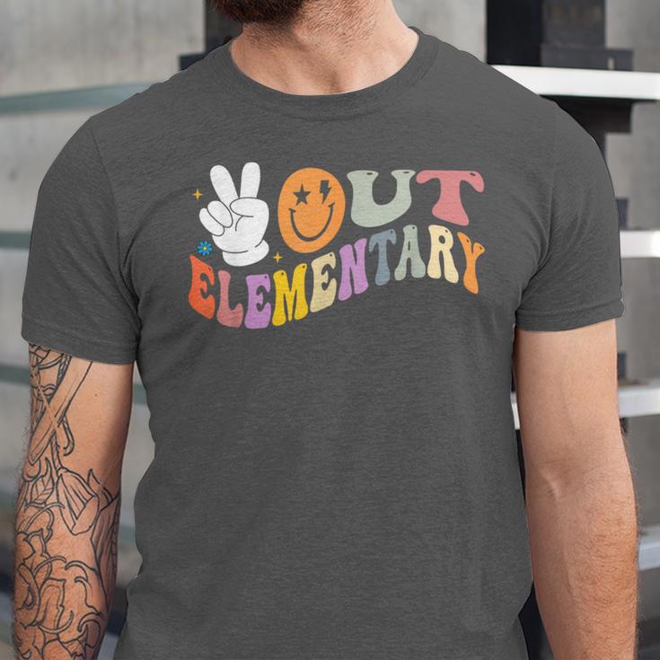 Peace Out Elementary Graduation Graduate Class Of 2025 Unisex Jersey T-Shirt