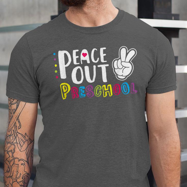 Peace Out PreschoolShirt Graduation Last Day Unisex Jersey T-Shirt
