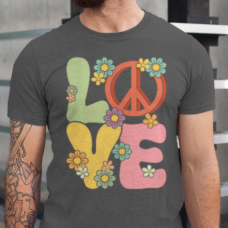 Peace Sign Love Groovy Vibes Costume Nostalgia 1980s Fashion Unisex Jersey T-Shirt