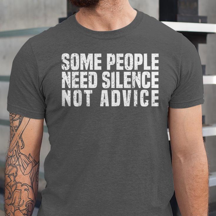Some People Need Silence Not Advice Introvert Humor Unisex Jersey T-Shirt