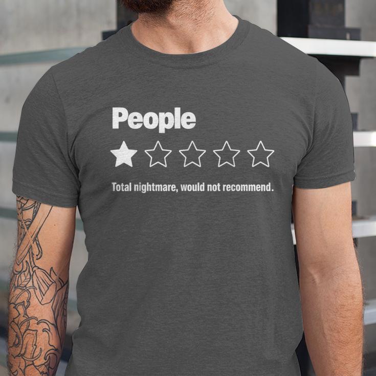 People One Star Rating Would Not Recommend Introvert Unisex Jersey T-Shirt People One Star Rating Would Not Recommend Introvert Unisex Jersey T-Shirt
