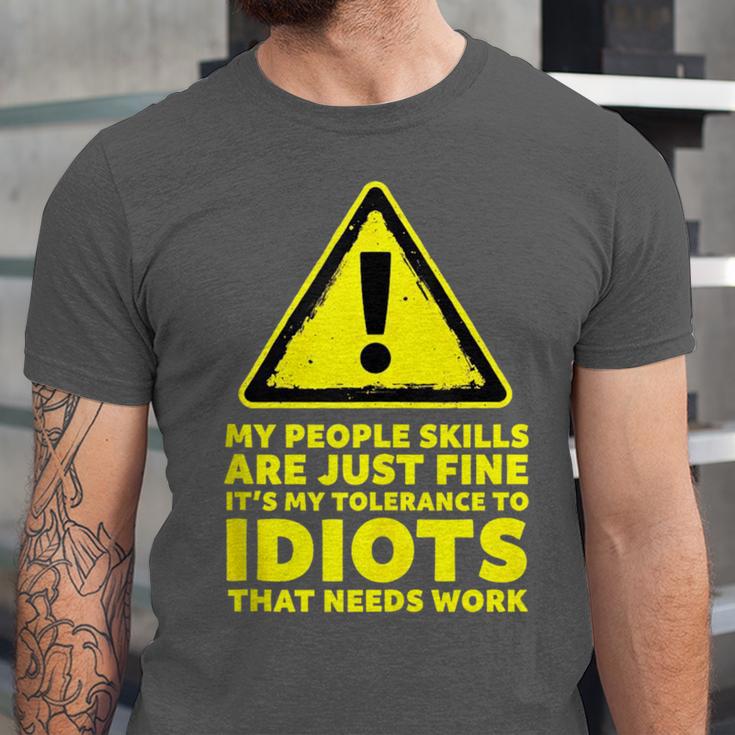 My People Skills Are Just Fine Sarcastic Introvert Unisex Jersey T-Shirt