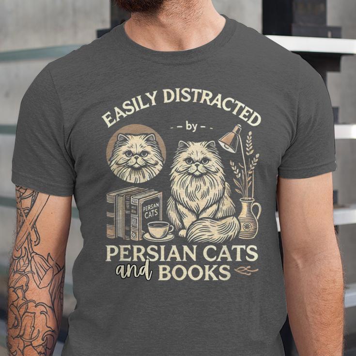 Persian Cat Persian Cats Persian Cats And Books For Men Women Kids Unisex Jersey T-Shirt Persian Cat Persian Cats Persian Cats And Books For Men Women Kids Unisex Jersey T-Shirt