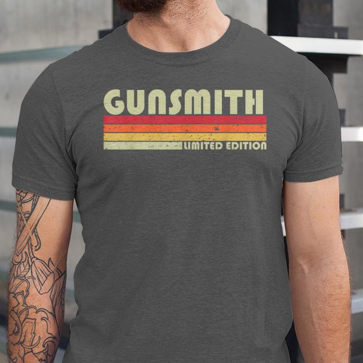 Personal Christmas Retro Vintage Graduation Gunsmith Job Title Profession Birthday Worker Idea Unisex Jersey T-Shirt
