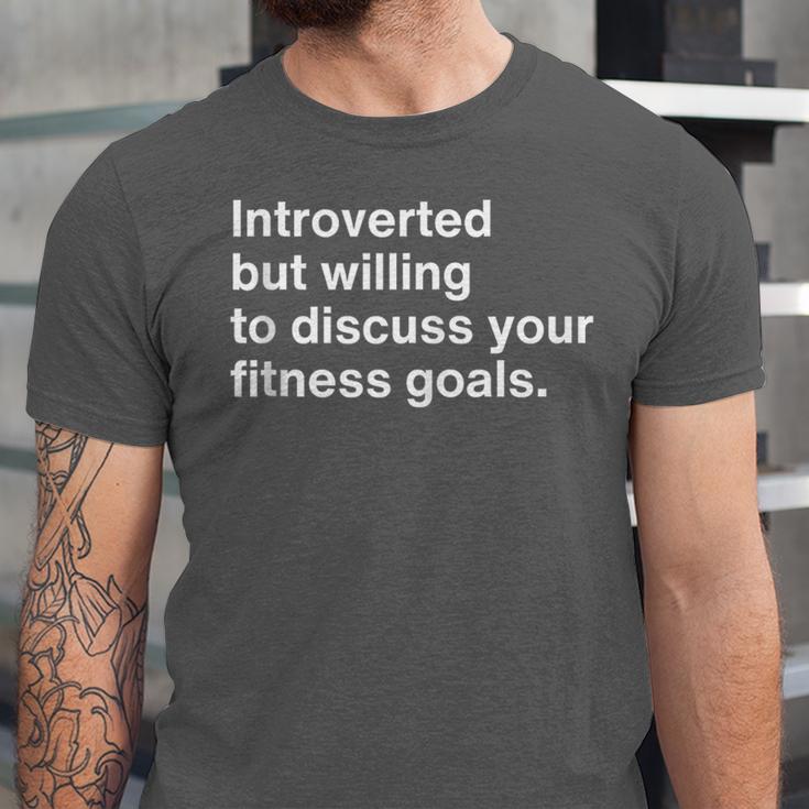 Personal Trainer Introverted Discuss Fitness Goals Unisex Jersey T-Shirt