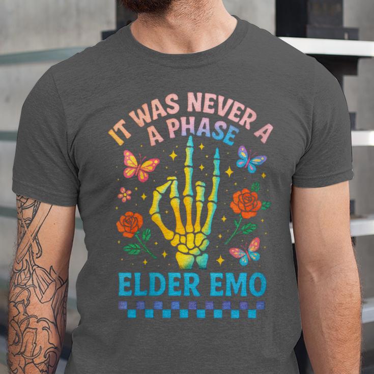 It Was Never A Phase Elder Emo Nostalgia Unisex Jersey T-Shirt It Was Never A Phase Elder Emo Nostalgia Unisex Jersey T-Shirt