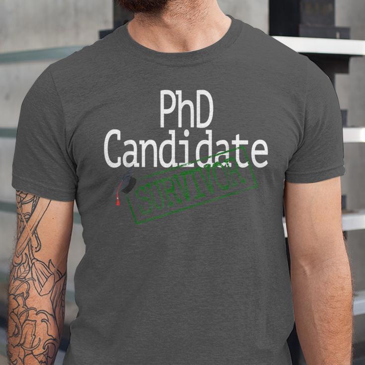 PhD Candidate Survivor Medical Doctors Graduation Doctor Unisex Jersey T-Shirt